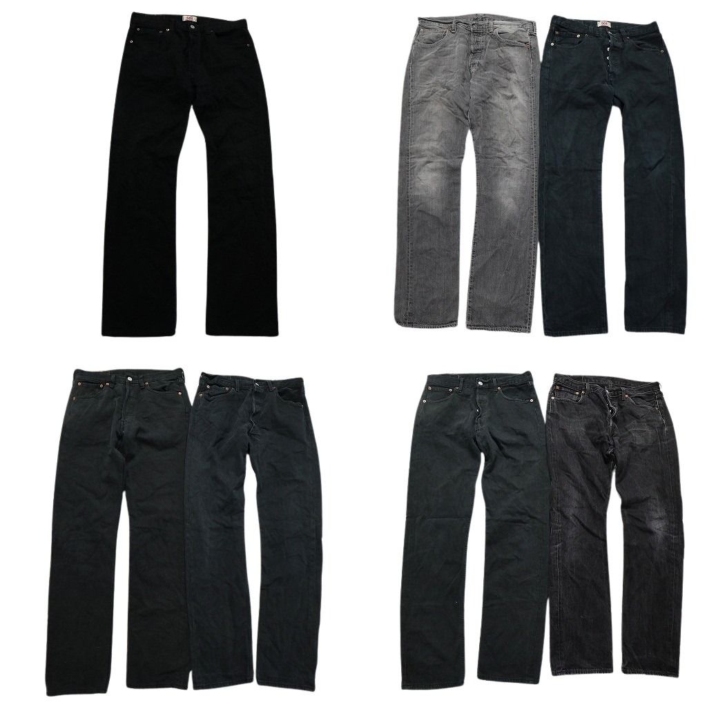 古着卸 まとめ売り リーバイス 501 デニム ブラックデニム パンツ 7枚セット メンズ 32 |33 |34 フェード 古着 NC1271