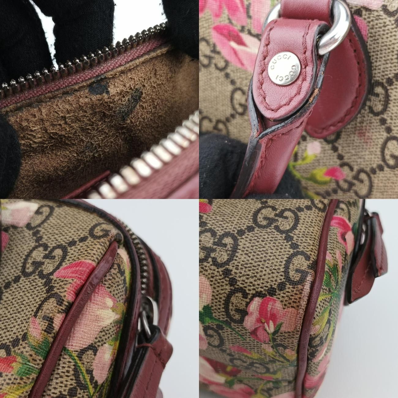 グッチGucciGGブルームスベージュ×マルチ PVCコーティングキャンバス×レザー432123製番不明