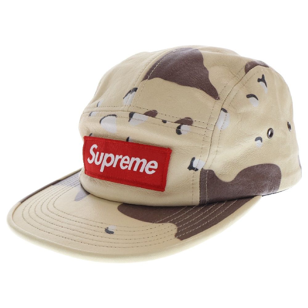 SUPREME (シュプリーム) 17SS Leather Desert Camo Camp Cap デザートカモ柄 レザー キャンプキャップ 帽子
