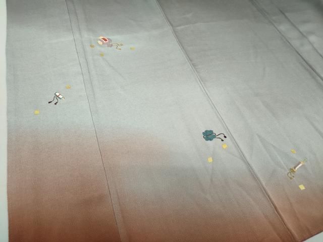 平和屋着物○人形作家・ホリヒロシ 訪問着 刺繍 宝尽くし 暈し染め 鬼