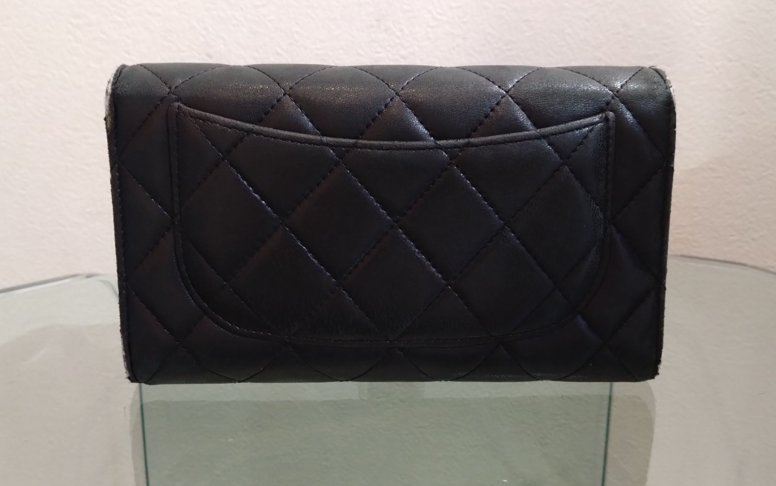 1005 CHANEL シャネル マトラッセ ラムスキン 三つ折り長財布 ココ