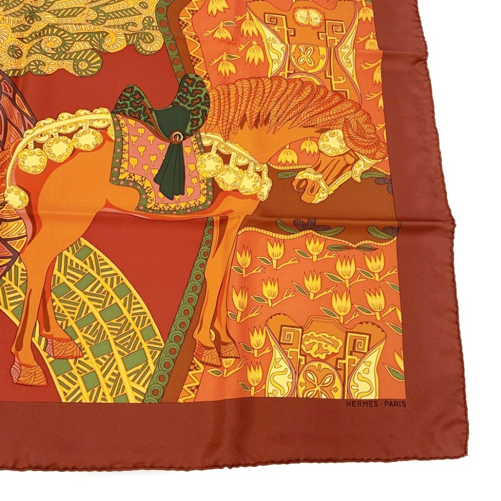 HERMES/エルメス カレ90 ステップ美術 シルク スカーフ f_127 HERMES エルメス スカーフ 90 カレ ART des STEPPES ステップ