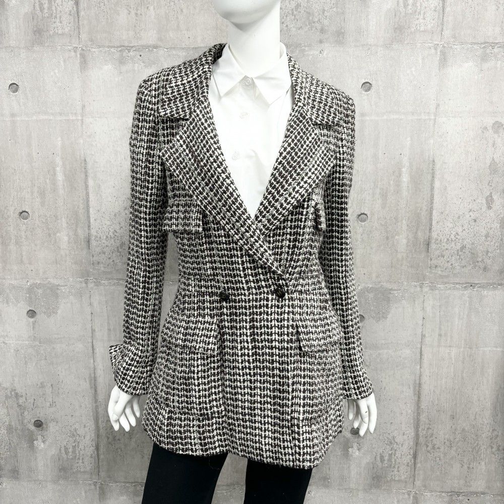 売り尽くし】 シャネル ジャケット レディース ダブルコート ツイード  