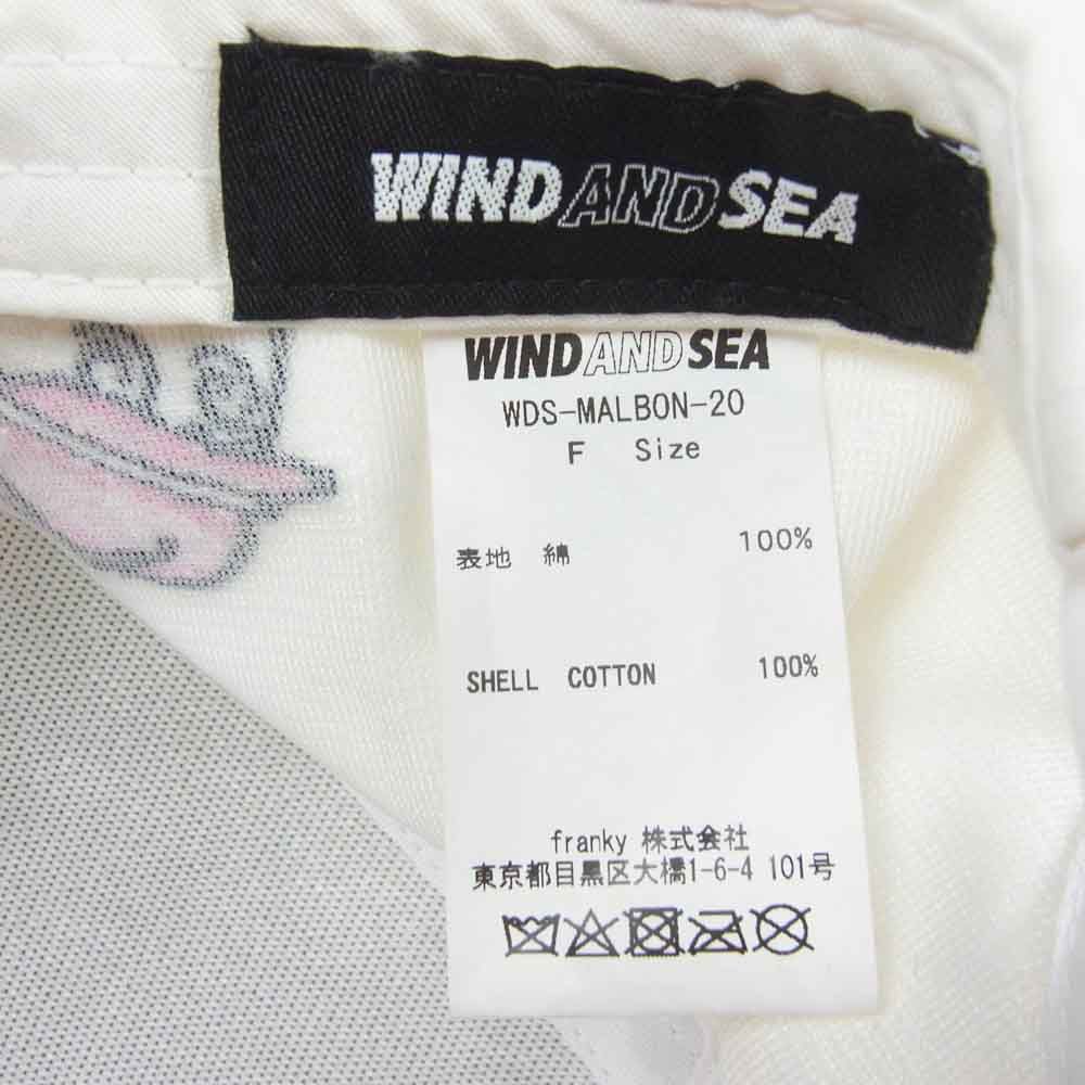 WIND AND SEA - WIND AND SEA×Malbon Golf キャップ 白×ピンク WIND AND SEA ウィンダンシー WDS-MALBON-20 × MALBON GOLF