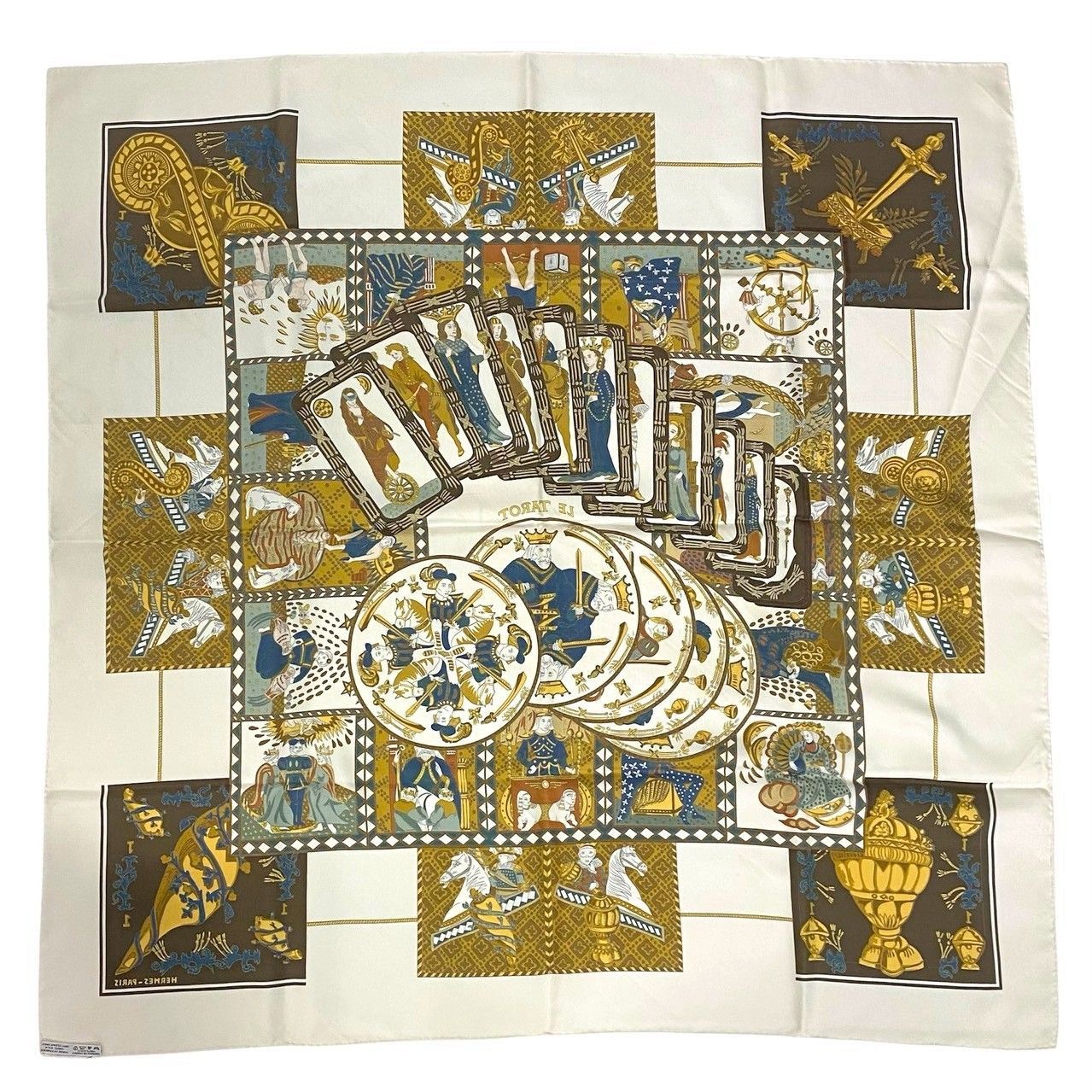 SJ【HERMES】カレ90 タロットカード スカーフ SILK/シルク 100