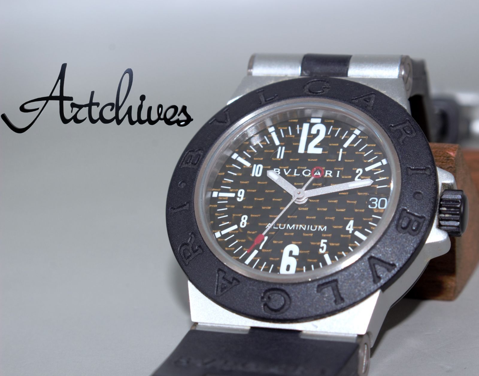 VRW-1081 時計 BVLGARI ブルガリ AL32TA ディアゴノ BK文字盤 ボーイズ クォーツ 腕時計 稼動品