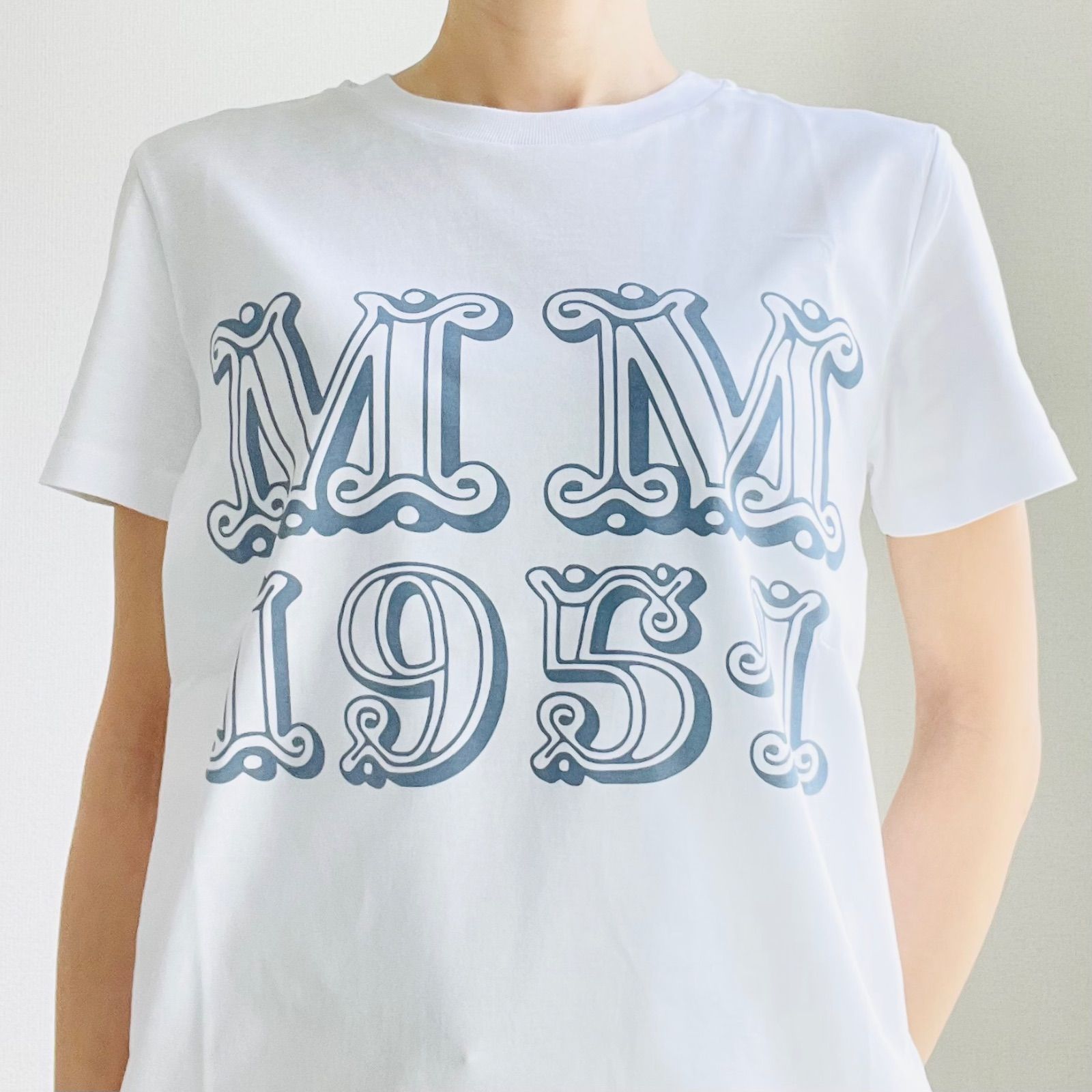 カーリング 【MAX MARA】マックスマーラ プリントロゴ Tシャツ MM 1951 ...