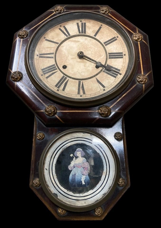 精工舎Seikosha製 振り子時計 精工舎 セイコーグループ株式会社 前身 日本1892年 壁掛け時計 文字盤 ローマ数字 ガラス窓 木製 レギュレータークロック ぜんまい式 レトロ アンティーク ヴィンテージ 動作未 ジャンク品扱いN25J 出西 33