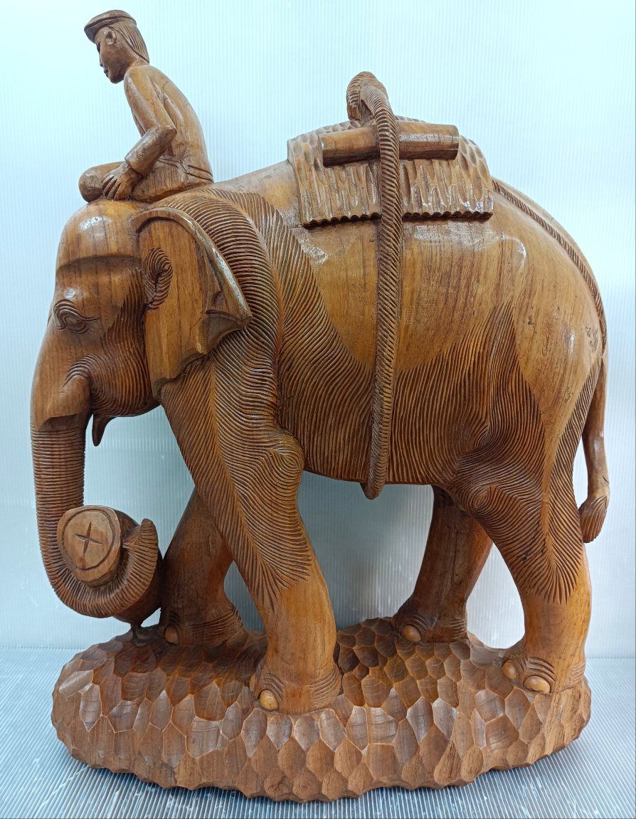 希少！ 一刀彫り ゾウ 彫刻 サイズ50センチ以上 アンティーク 象