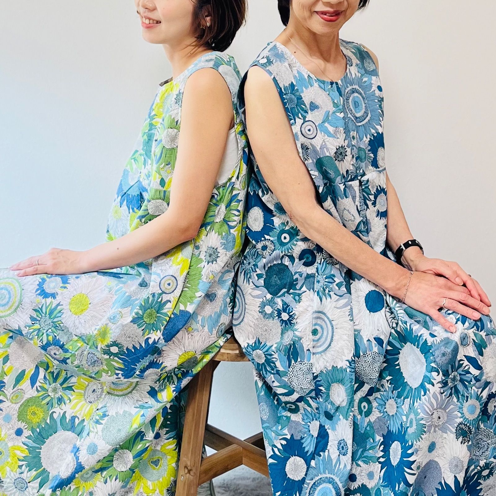 オリジナル　国産高級綿タックワンピース(花柄) タックデザイン小花柄ワンピース | ロングワンピース | NOELA