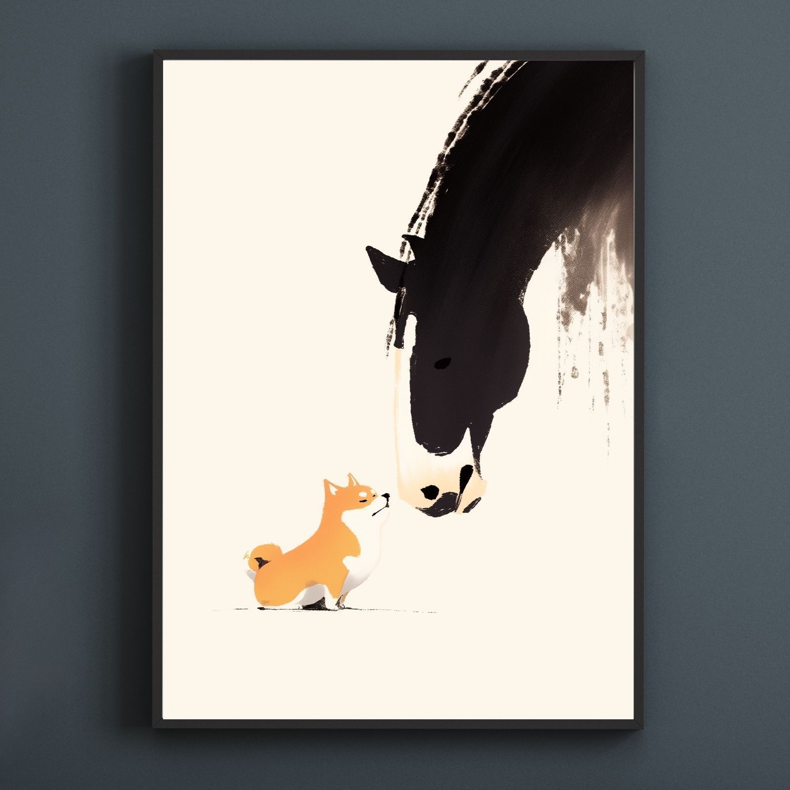 福寿 2026年 - 柴犬 豆柴犬 No.3 午年 馬 謹賀新年 賀正 新春 迎春 子犬 ペットロス うちの子 記念日 アートポスター 犬の絵 犬のイラスト ギフト プレゼント