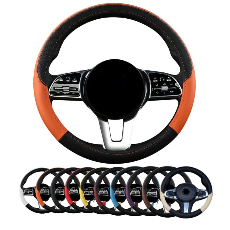 新品　ハンドルカバー 車用 軽自動車 sサイズ ステアリングカバー 本革 汎用 おしゃれ 通気性がよい 滑り防止 オールシーズン対応 普通車 ハンドル 保護カバー カスタム 内装パーツ アクセ