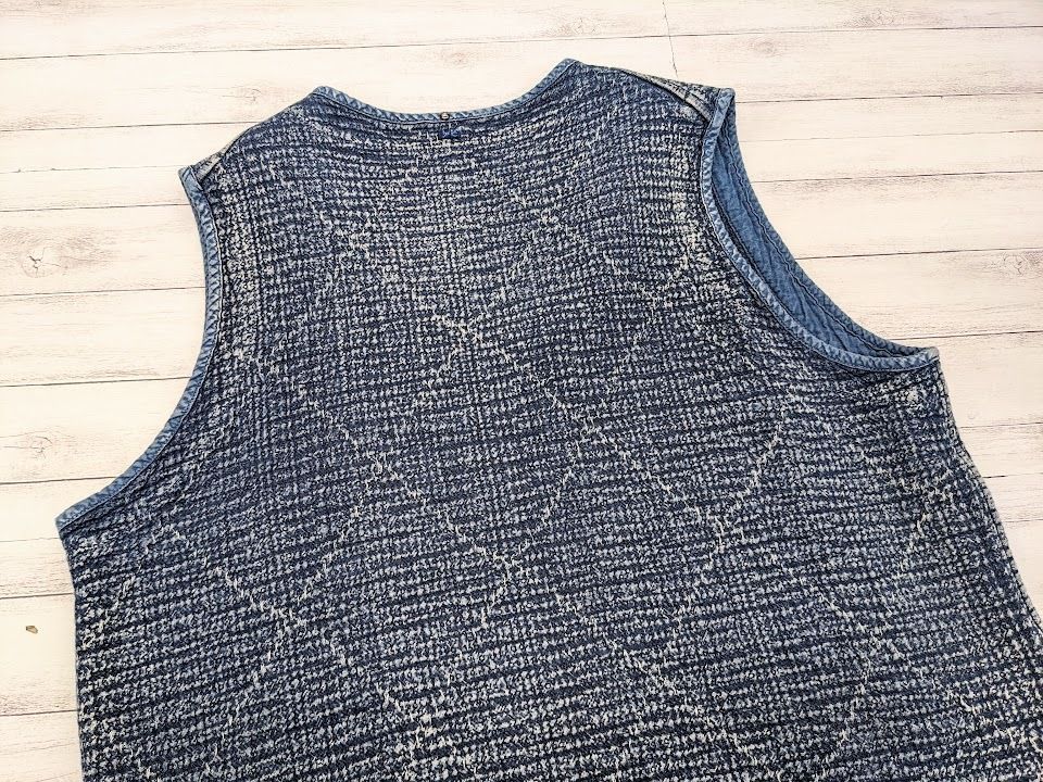 定価11万円 PC PORTER CLASSICS PC SASHIKO PULLOVER VEST BLUE 刺し子 プルオーバーベスト ブルー  ポータークラシック - メルカリ