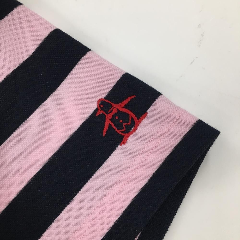 マンシングウェア 半袖ポロワンピース ピンク×ネイビー ボーダー