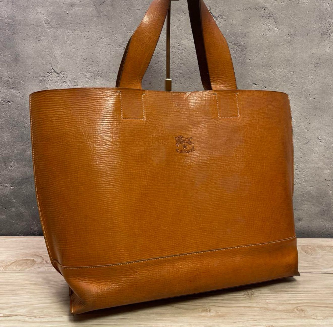 IL BISONTE イルビゾンテ レザートートバッグ ライトブラウン