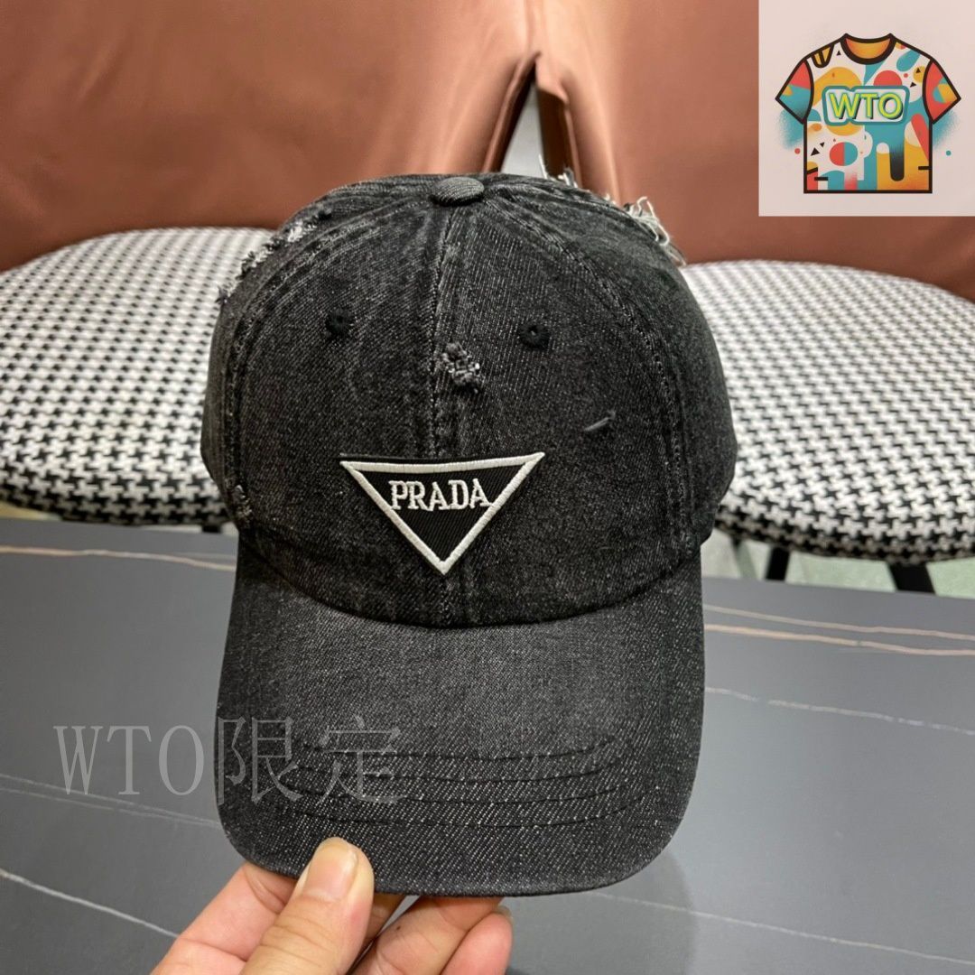 ★ PRADA ★ デニム キャップ 国内発】PRADA プラダ デニム ベースボールキャップ (PRADA
