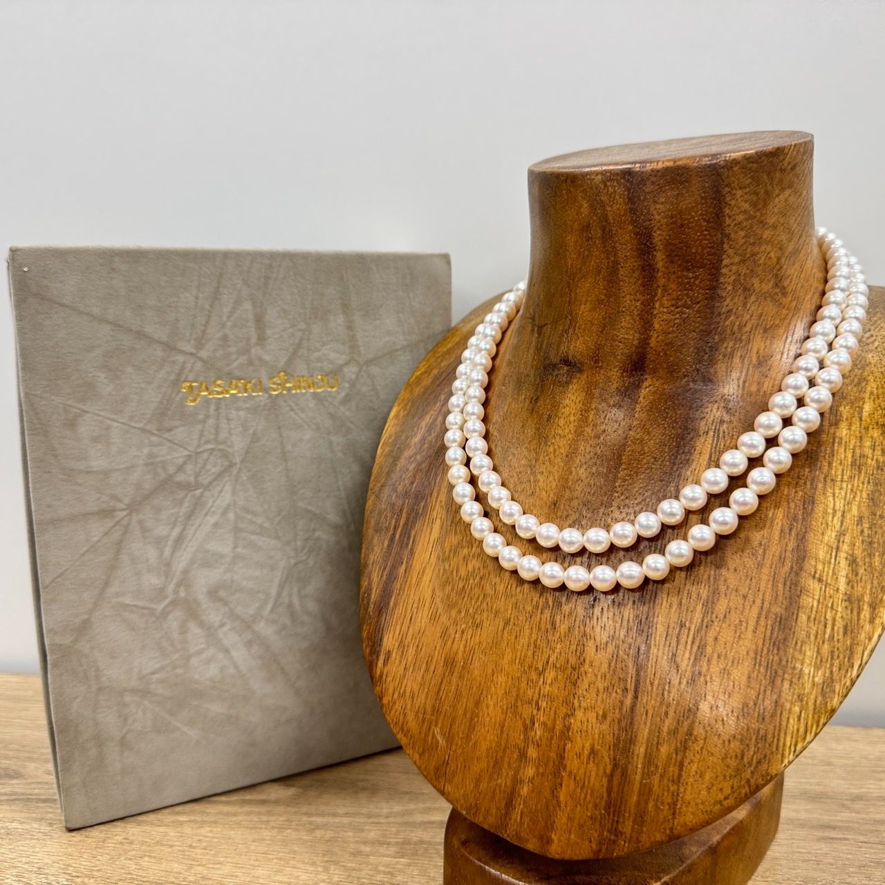 田崎真珠 Tasaki アコヤ真珠 2連 パールネックレス 6.5mm~6.8mm 田崎真珠 Tasaki アコヤ真珠 2連 パールネックレス 6.5mm~6.8mm