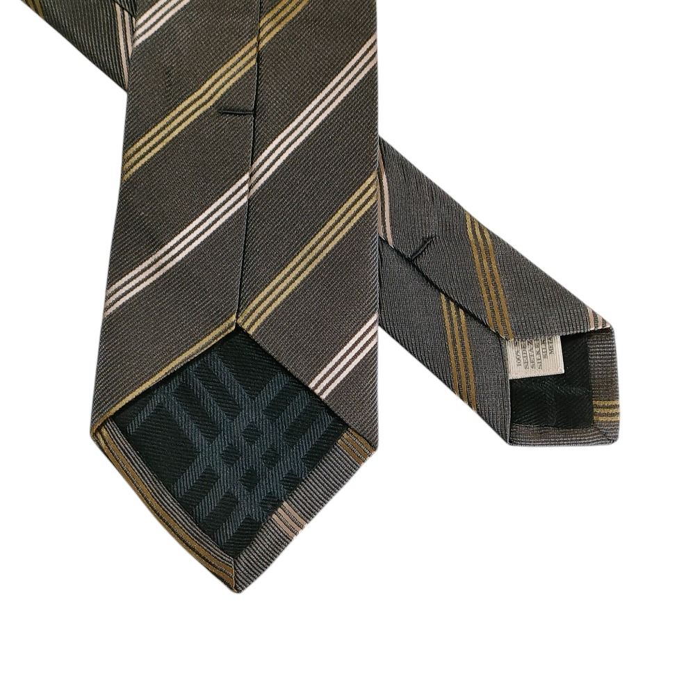 【新品】 Burberry バーバリー ブラウン系 ストライプ柄 ネクタイ BURBERRY LONDON バーバリーネクタイ ブラウンストライプ バーバリー