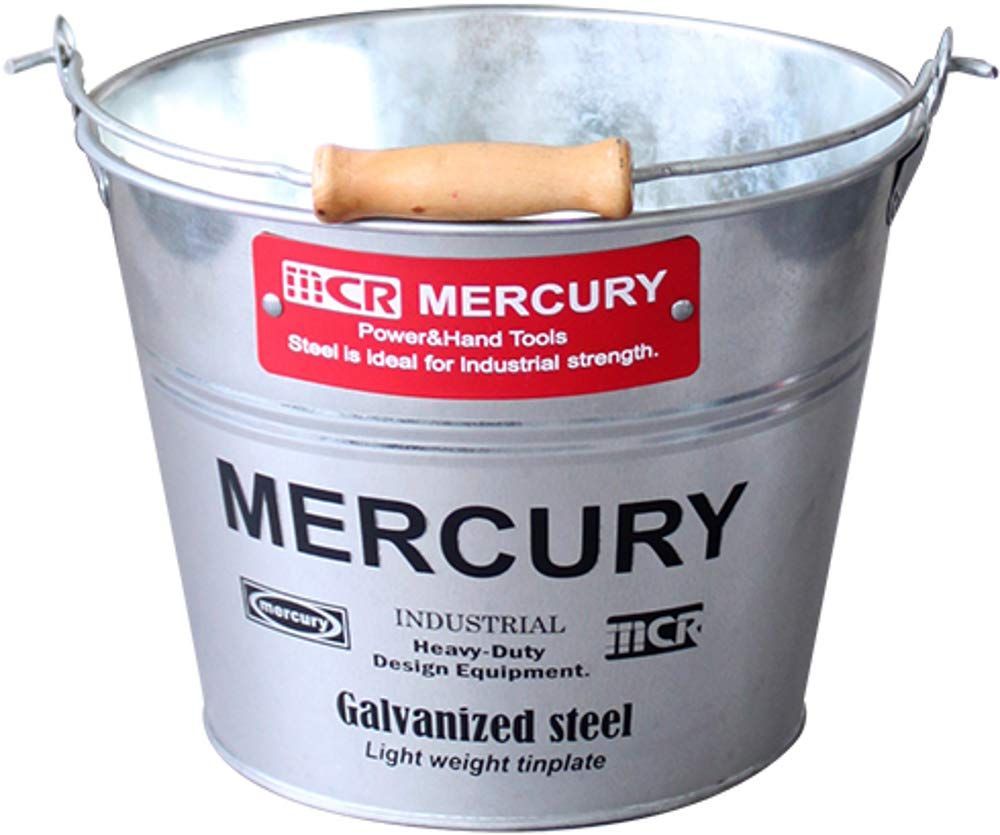 マーキュリー ブリキ キーストーン バケツ スモール φ23 cm H 18 ガルバブラック