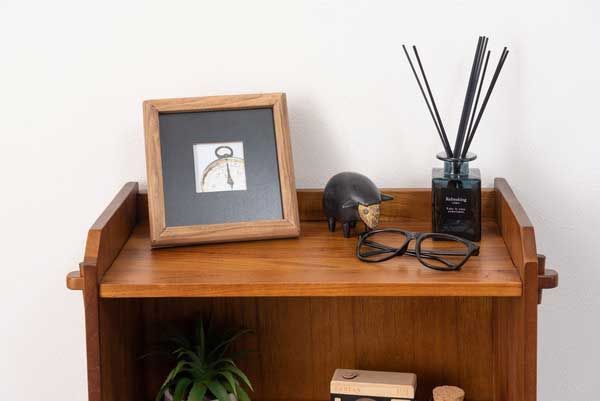 ２台セット 天然木 ミンディ のシェルフ ３Ｄ W56×D27×H95cm No.317 ブラウン MARWIL-DEMENAGEMENTS_CH