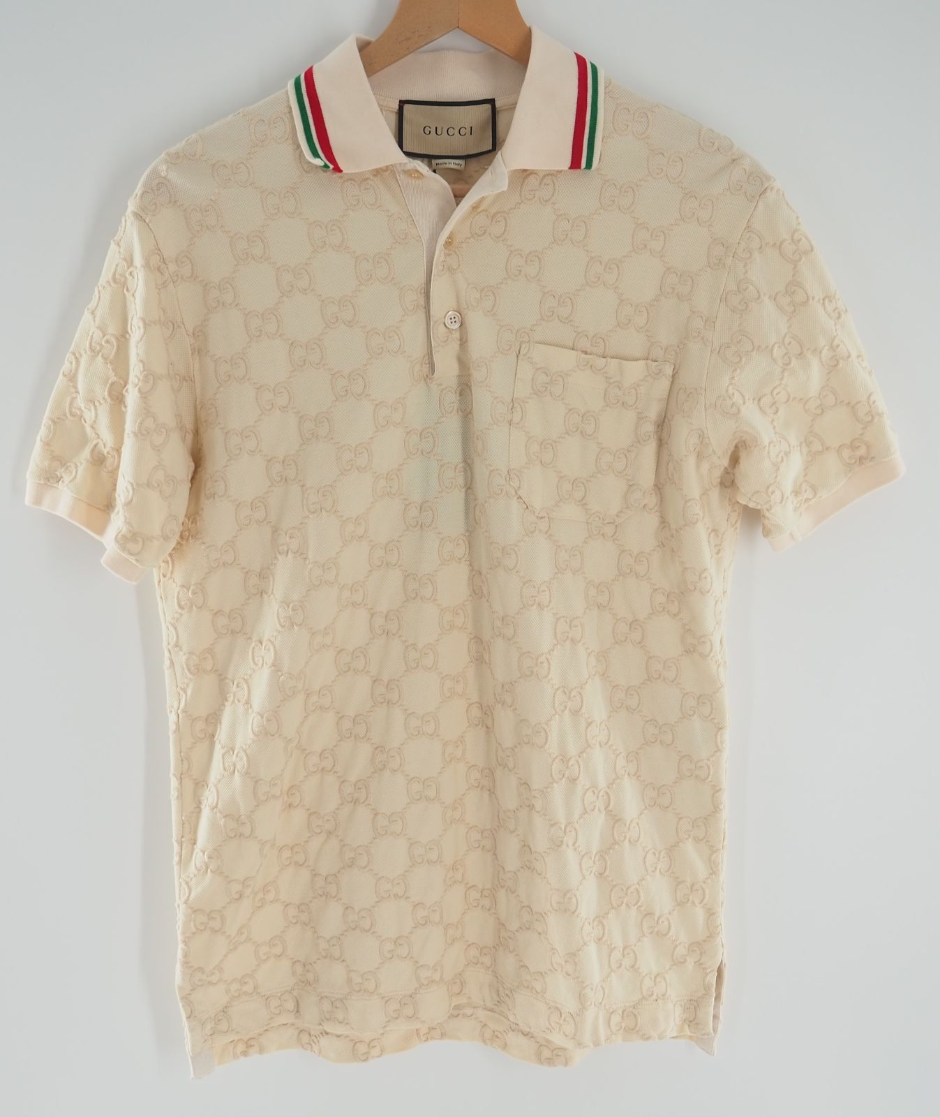 GUCCI グッチ 総柄 半袖ポロシャツ Sサイズ