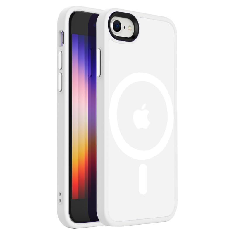 新品 【米軍規格・Magsafe対応】Gtsoho iPhone SE3 用 ケース 半透明 マグネット搭載 ワイヤレス充電 耐衝撃 耐久性 全面保護 黄ばみなし ストラップホール付き イフォンiPhone SE2・8・7 用 カバー 4.7 