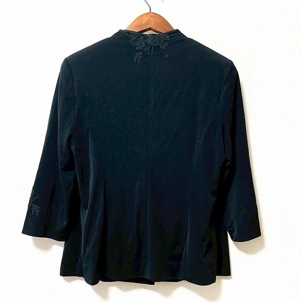 ミズレイコ Ms.REIKO　お花のジャケット anc ミズレイコ MS.REIKO ジャケット 12 黒 ノーカラー 花