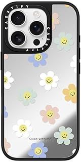 CASETiFY ミラー MagSafe対応 iPhone 16 Proケース 反射性 | 1.5mからの落下試験をクリア MIL規格1倍相当 | ワイヤレス充電およびMagsafe対応 - Happy Daisies - クリア ブラック