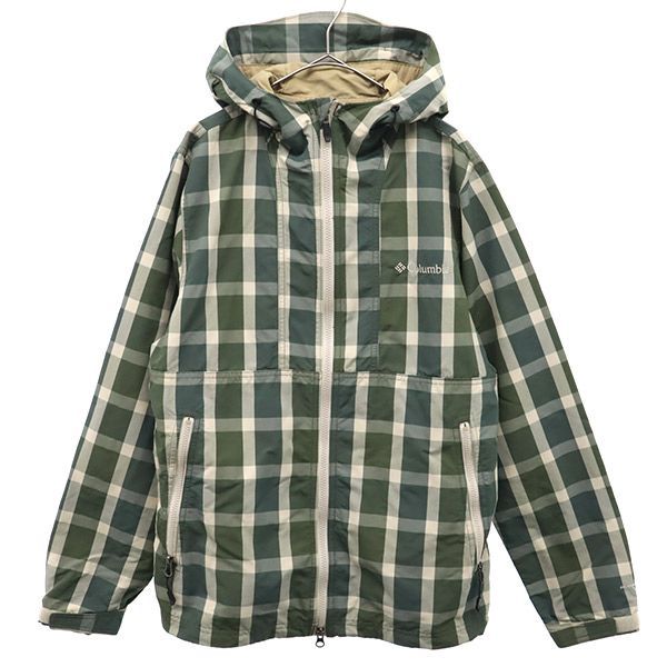 コロンビア チェック マウンテンパーカー S グリーン系 Columbia アウトドア ジャケット メンズ 【中古】  【230315】