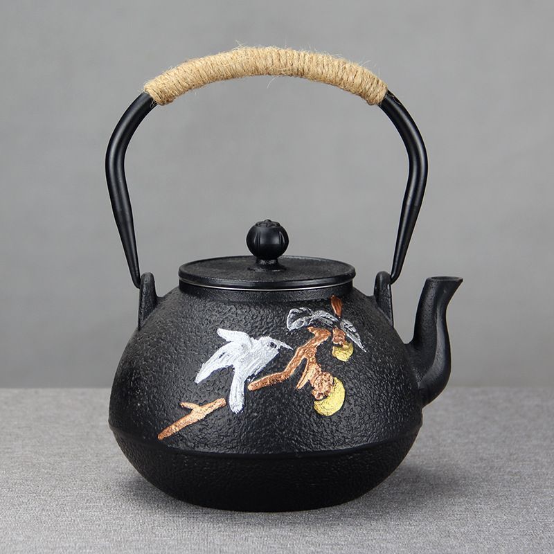 高品質 1.2L 鉄急須 伝統模様 南部鉄器 鉄急須 鉄瓶 鉄器 IH 対応 鉄やかん 鉄分補給 蓄熱性に優 Y08
