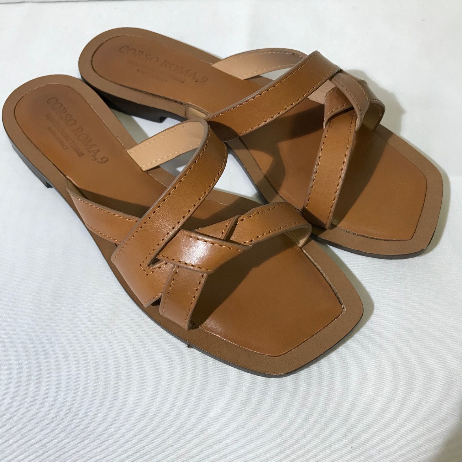 CORSO ROMA コルソローマ CROSS SOFT SANDALS 37サイズ ブラウン レディース サンダル