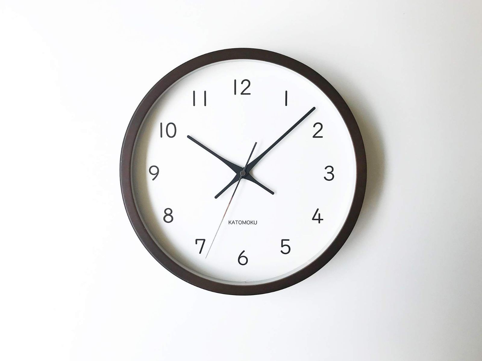 KATOMOKU muku round wall clock 12 ウォールナット 電波時計 連続秒針