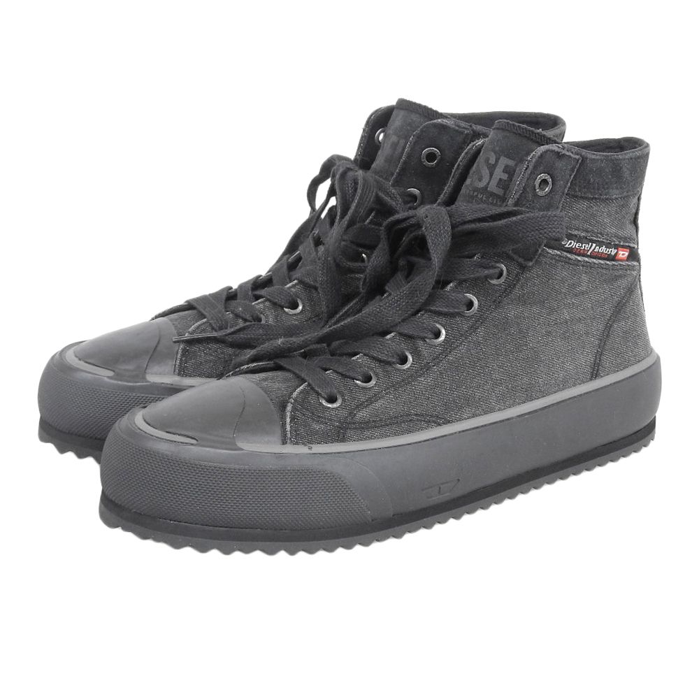 DIESEL ディーゼル 美品 DIESEL ディーゼル S-PRINCIPIA MID ハイカット スニーカー シューズ メンズ ブラック  キャンバス 26.5cm 26.5 - メルカリ