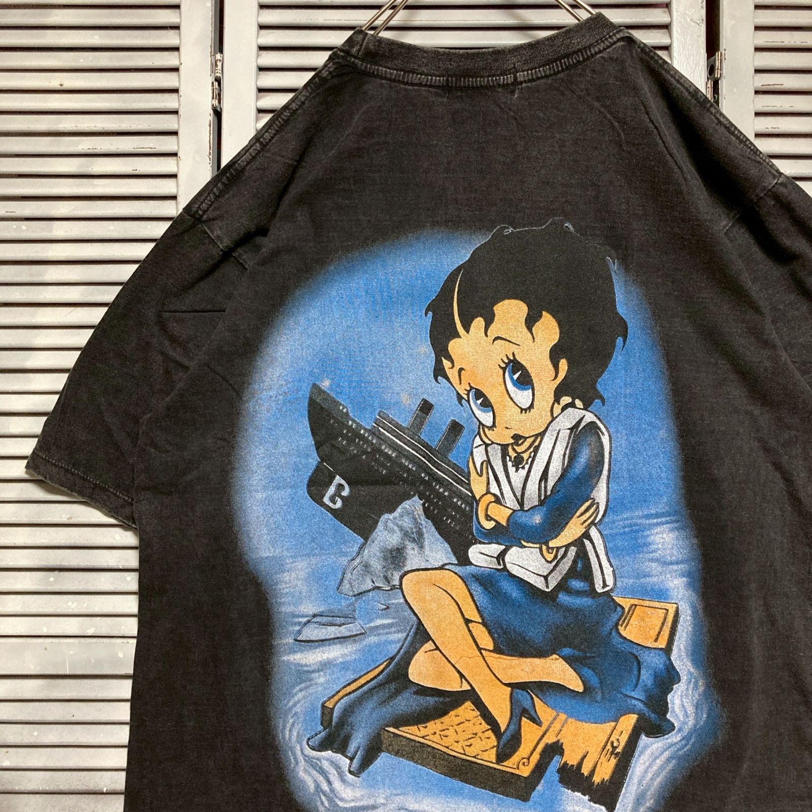 BKCQ キャラ Tシャツ ビンテージ 古着 黒 タイタニック TITANIC ベティ 