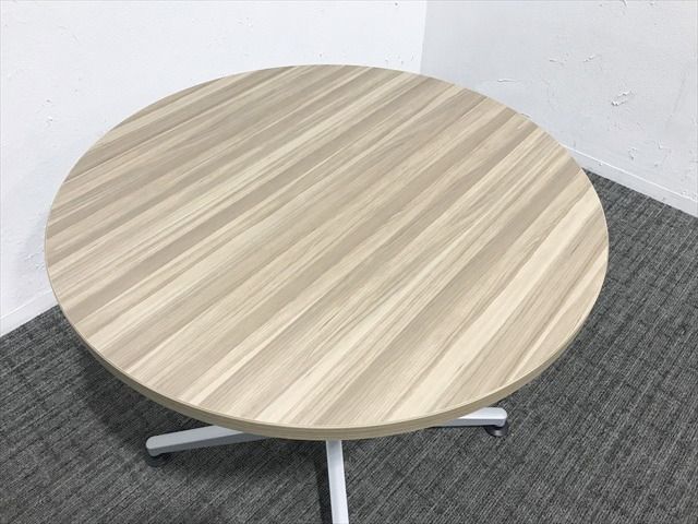 丸テーブル ジュート 単柱タイプ コクヨ アッシュブラウン