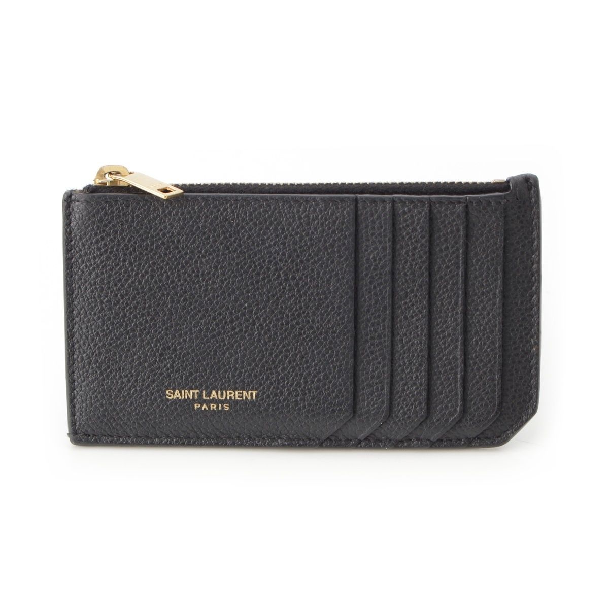 サンローラン レザー フラグメント カードケース 631992 ブラック【】