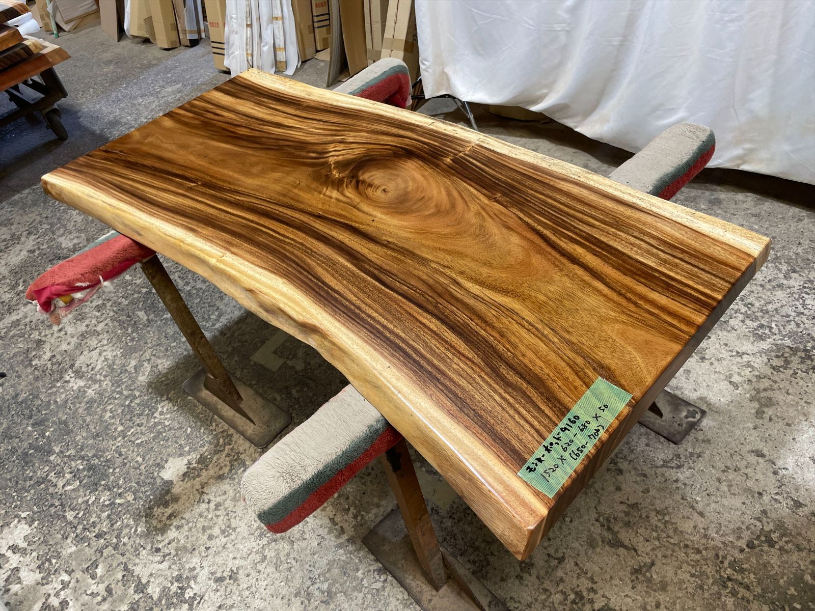 モンキーポッド　M260-1　一枚板　乾燥材　カウンター　テーブル　DIY　天板 モンキーポッド9160 一枚板無垢 乾燥材 1520x620-680x50mm