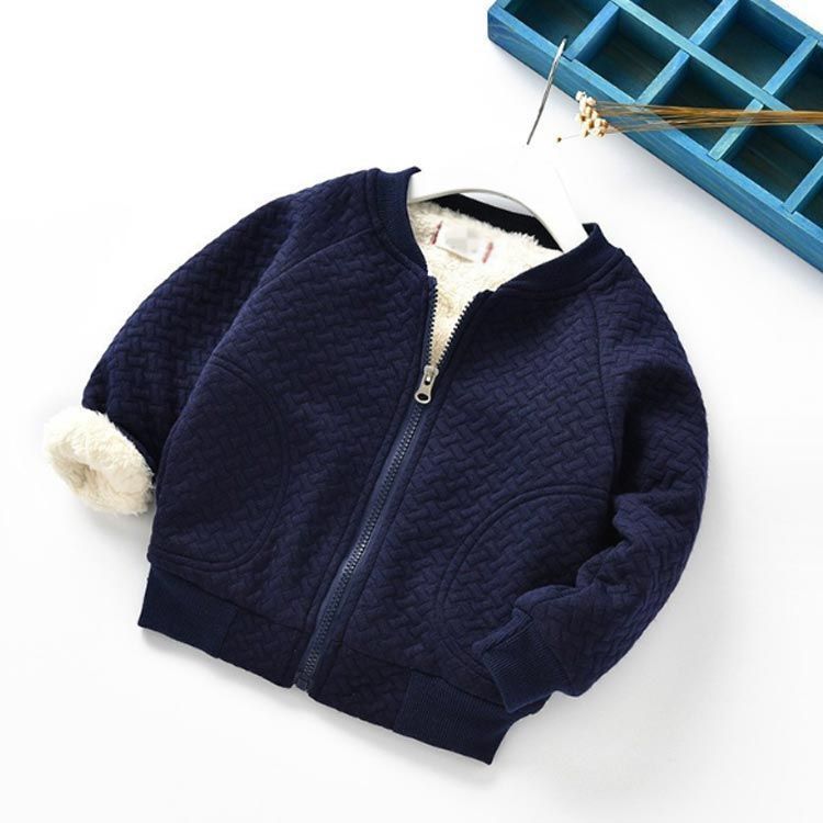 ノー ジャケット ベビー ジャギー 裏ボア あったか 厚手 アウター 長袖 パーカー ジップアップ 暖かい コート 綿混 上着 も goudoudou 4170