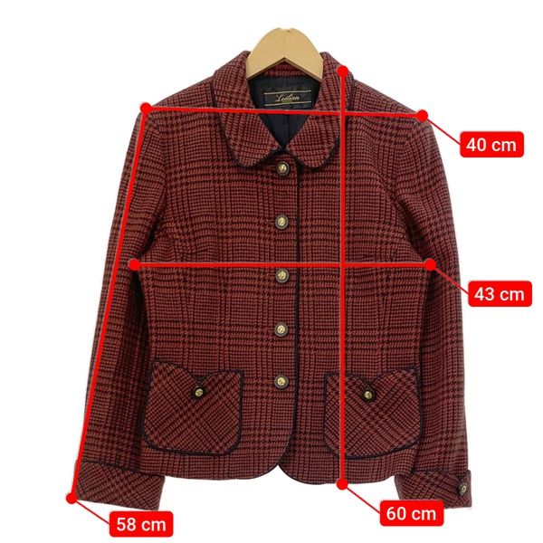 レリアン ウール 千鳥格子 チェック柄 スーツ セットアップ スカート