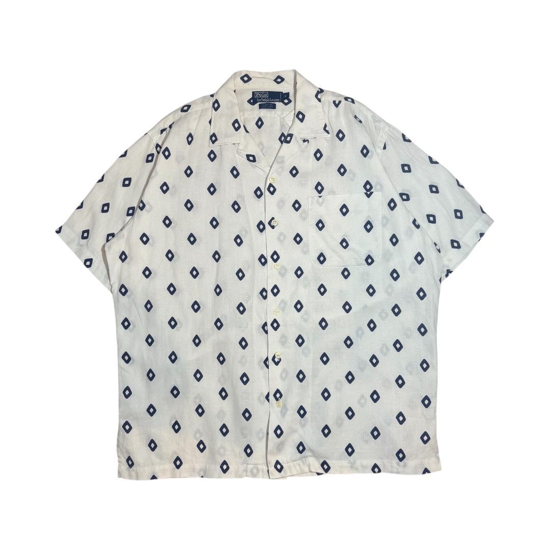 D224】90s Polo by RalphLauren CLAYTON LINEN Open-collar