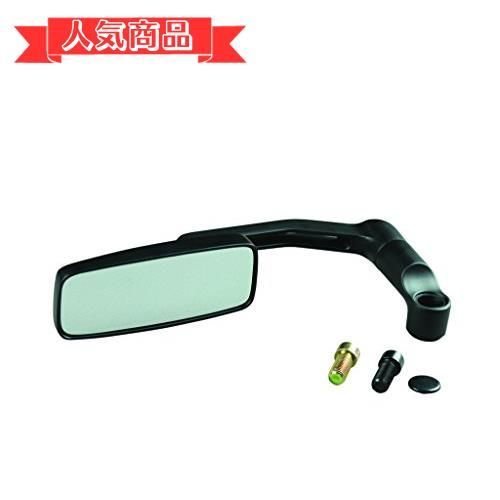 happy-shopsブラック_左右共通_スクエアタイプ ポッシュ(POSH) バイクミラー フラットローミラー スクエアタイプ M10 P-1.25(正/逆ネジ付属) 左右共通 ブラック 002861-06-10