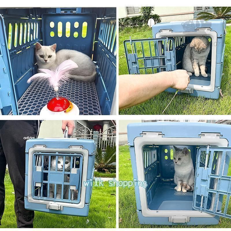 【新品未使用品】犬猫 キャリー ペットコンテナ　折りたたみコンパクト　ご機嫌移動 新品・未使用】ペットキャリー 折りたたみ 犬 猫 キャリーバッグ