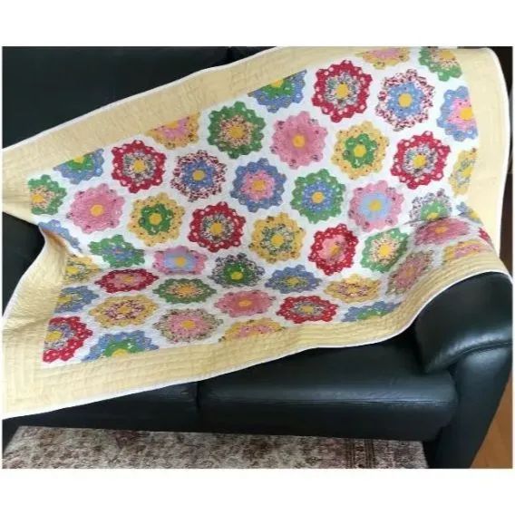 ハンドメイド ヘキサゴン ベッドカバー タペストリー ハンドメイド ヘキサゴン ベッドカバー タペストリー