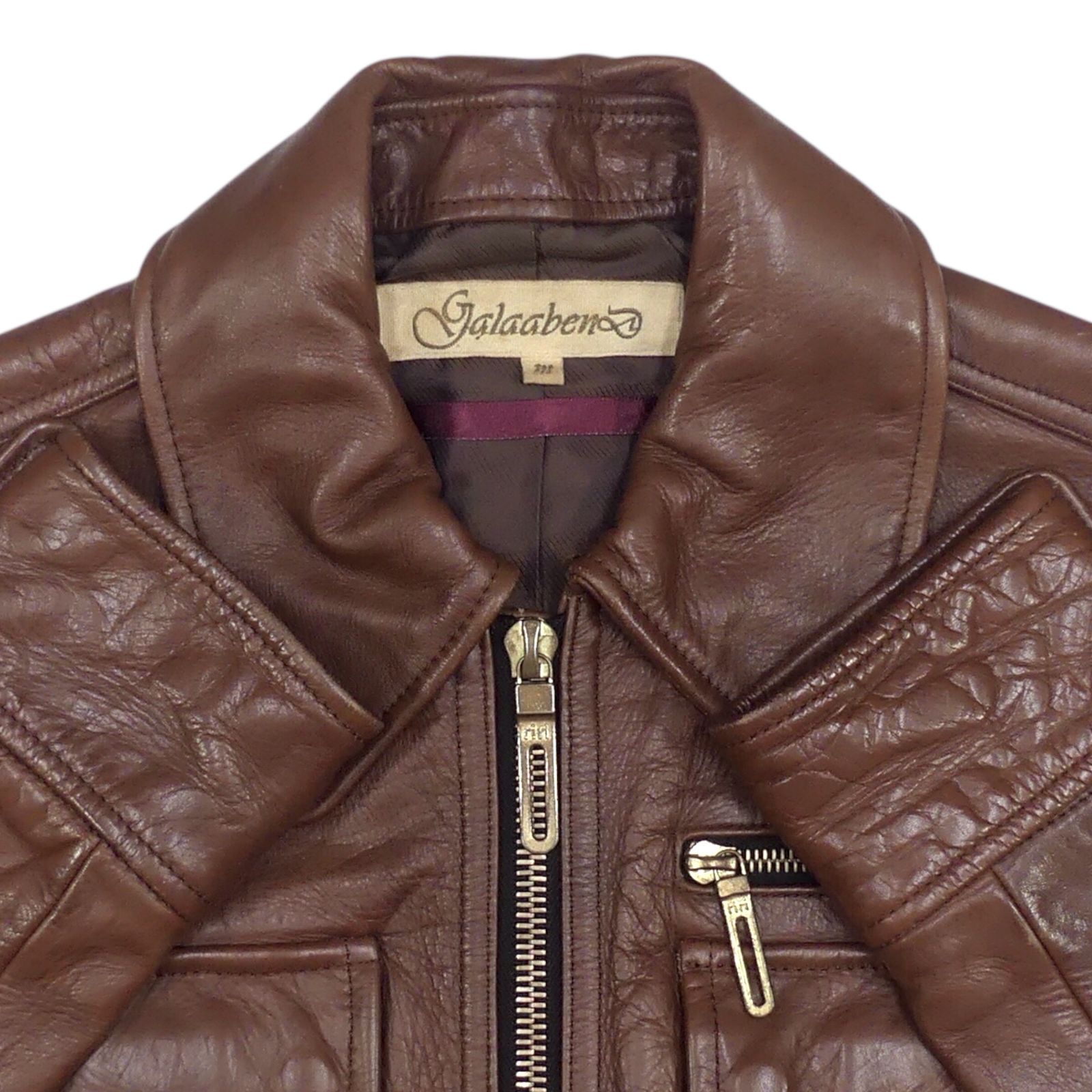 ブラウン　レザー ジャケット 牛革　ririジッパー ブラウン レザー ジャケット 牛革 ririジッパー 【公式通販】