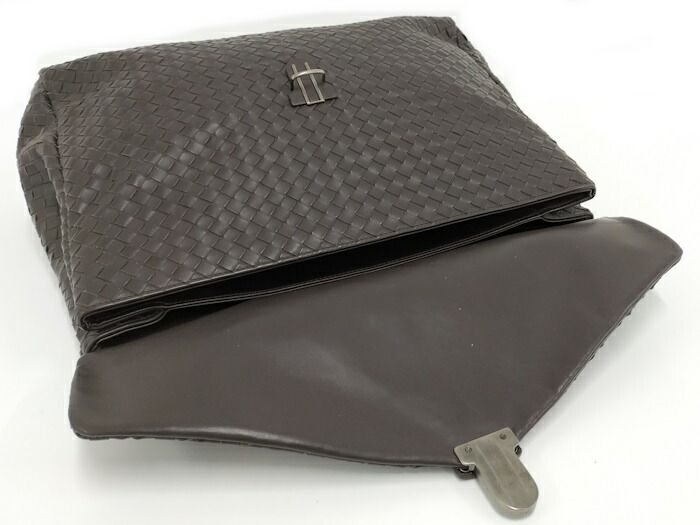 【美品】ボッテガヴェネタ ビジネスバッグ イントレチャート レザー ブラウン BOTTEGA VENETA ビジネスバッグ イントレチャート レザー ブラウン