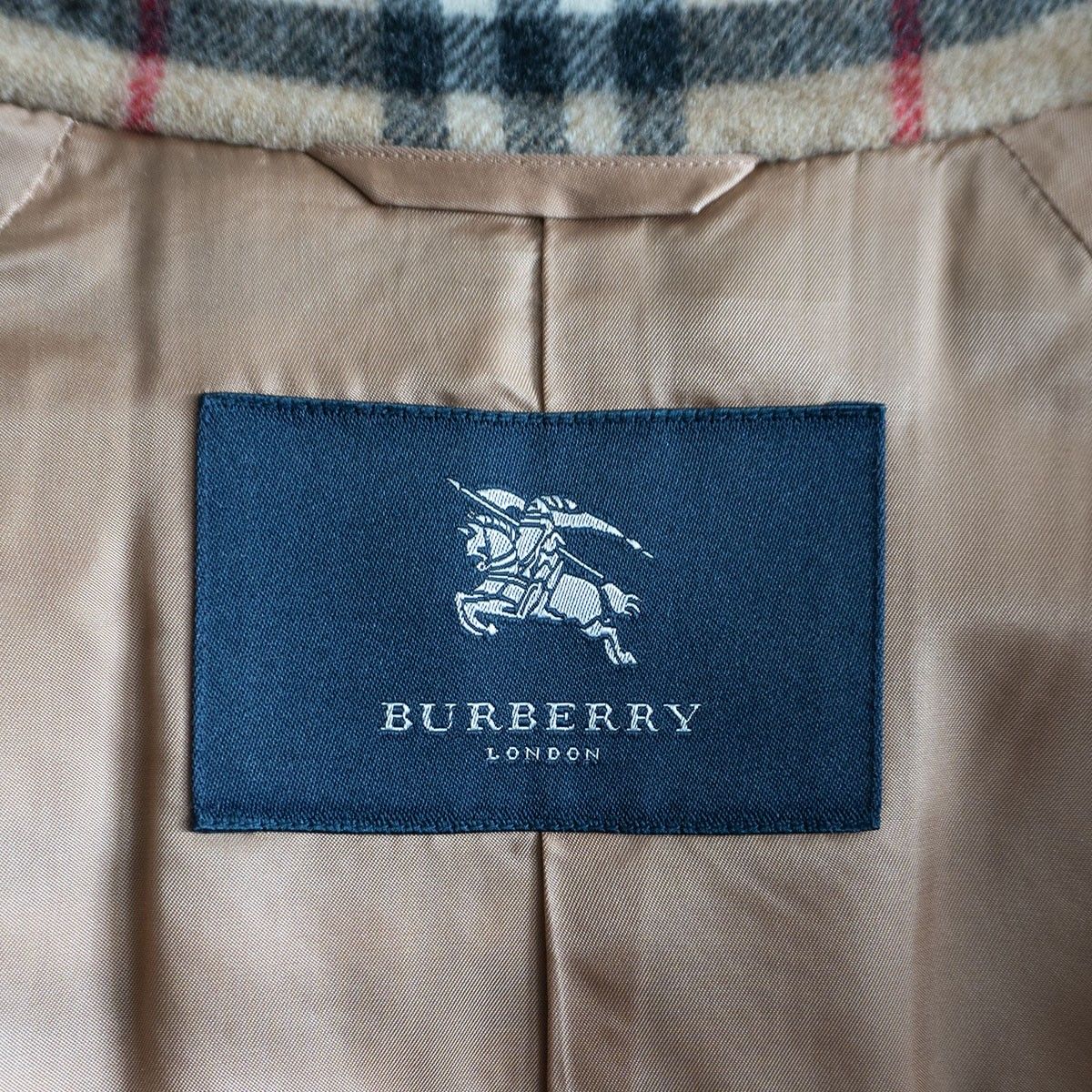 【美品】バーバリーロンドン　ショートコート　ウール　ノバチェック　M グレー 最高級】BURBERRY LONDON 【ノバチェック カシミヤ混ウール ショート