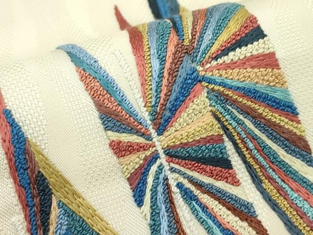 平和屋本店□極上 西陣 長嶋成織物 ながしま帯 太鼓柄袋帯 中国三