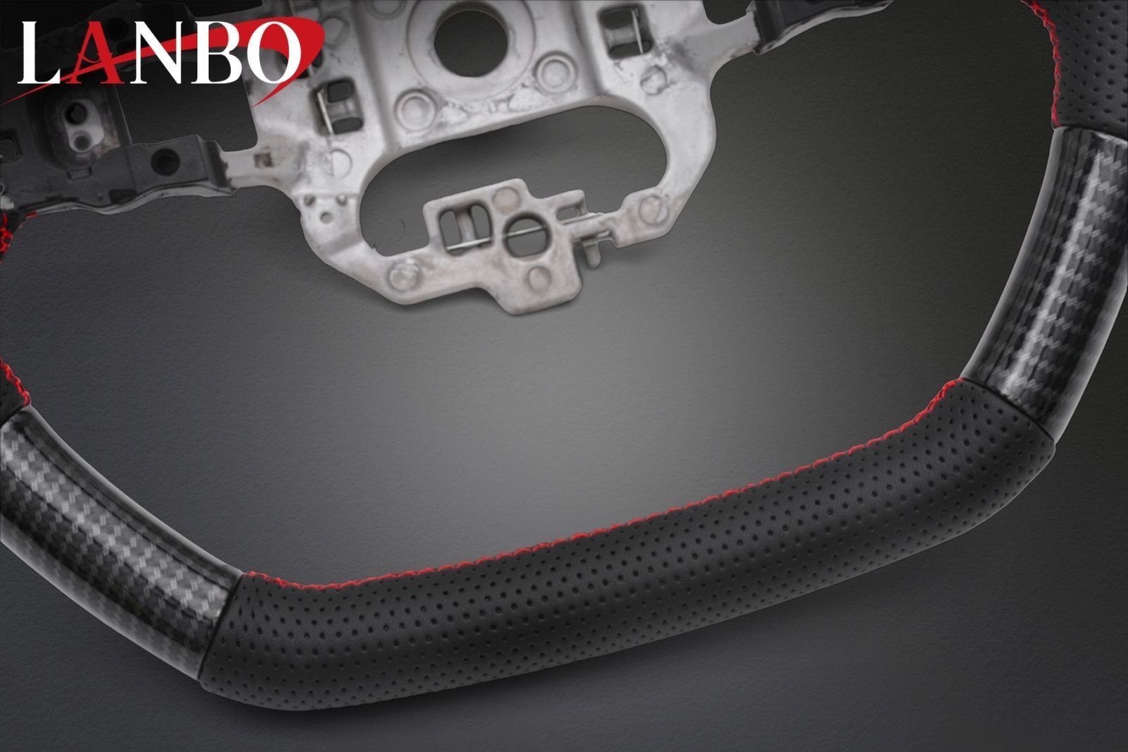 M s JF5 JF6 N-BOX N-BOX_CUSTOM N-BOX_JOY 2025.10- LANBO オリジナル ガングリップ ステアリング ハンドル カーボン調 ランボ パーツ 部品 Nボックスカスタム エヌボックス LSH26D FFCRYSTALESIA_COM