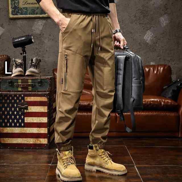 L 秋冬 コーデ メンズ 服 シンプル ファッション オシャレ 大人 かっこいい 大きいサイズ ストリート 紳士服 アメリカン レトロ ヘビー カーゴ パンツ レッグ カジュアル パンツ