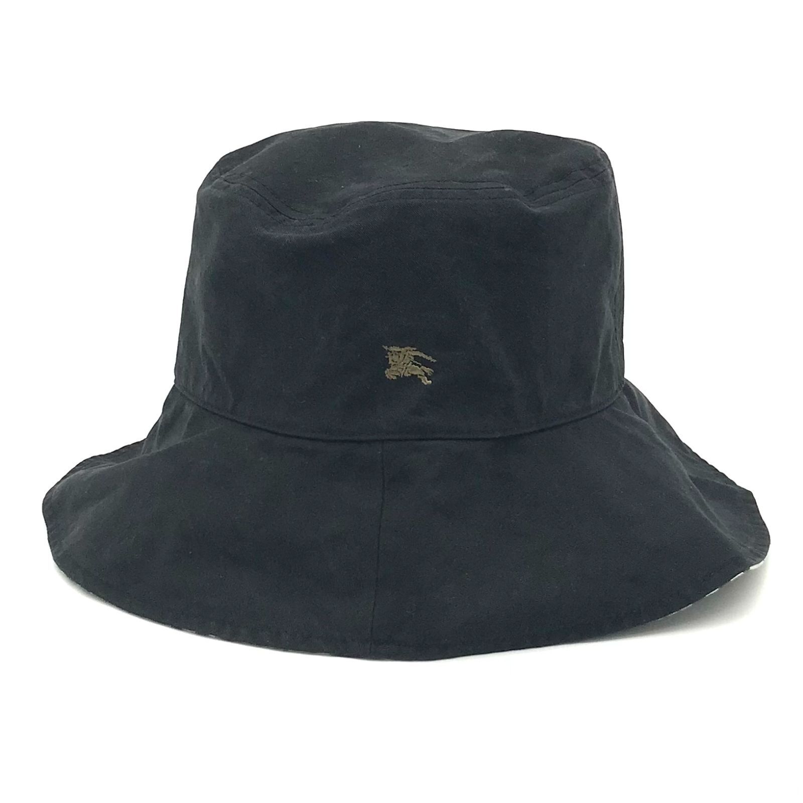 ▽BURBERRY/バーバリー リバーシブル ノバチェック ブラック バケット 